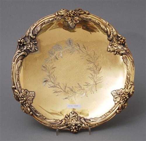 Appraisal: VERMEIL FOOTED PLATTER Paris th century Maker's mark Puiforcat D