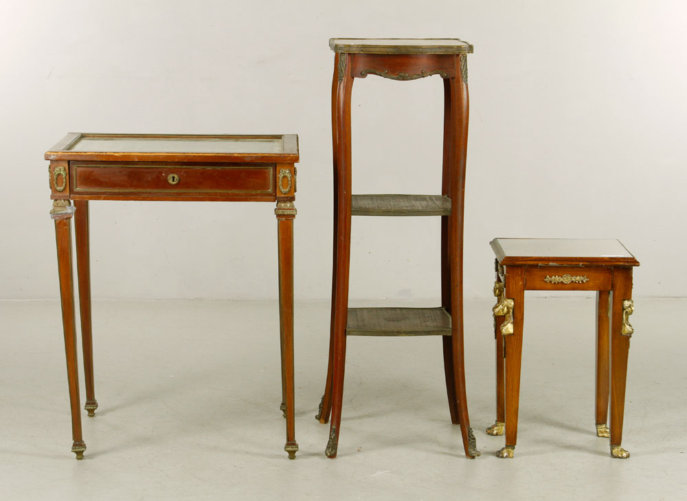 Appraisal: - Egyptian Revival Mahogany Tables Lot of three Egyptian Revival