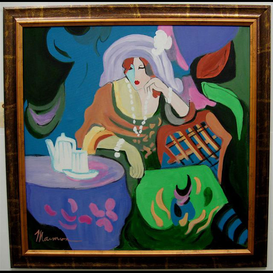 Appraisal: IZHAK ISAAC MAIMON - FRENCH ISRAELI CAFE AND COFFEE ACRYLIC