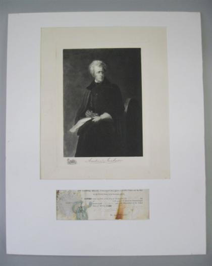 Appraisal: piece Document Closing Signed Jackson Andrew Washington March Discoloration at