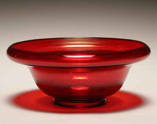 Appraisal: Diamond Glass red stretch bowl