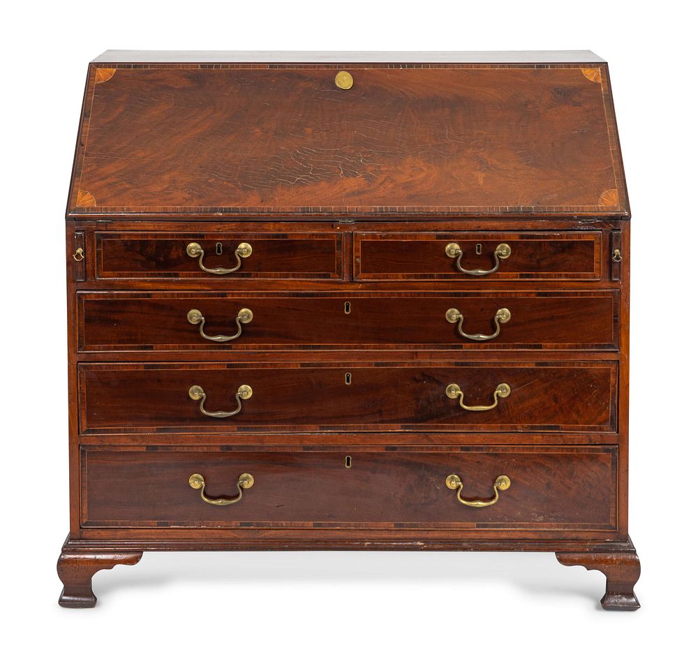 Appraisal: A George III Inlaid Mahogany Slant-Front Desk Height x width