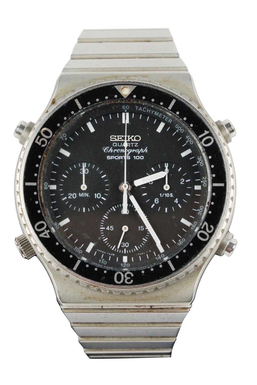 Appraisal: SEIKO STAINLESS STEEL SPORTS WATCHsigned Seiko Quartz Chronograph Sports under