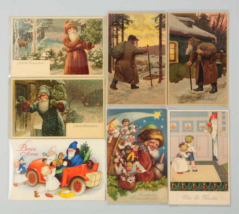 Appraisal: Lot of Santa Postcards Lot of seven published by Meissner