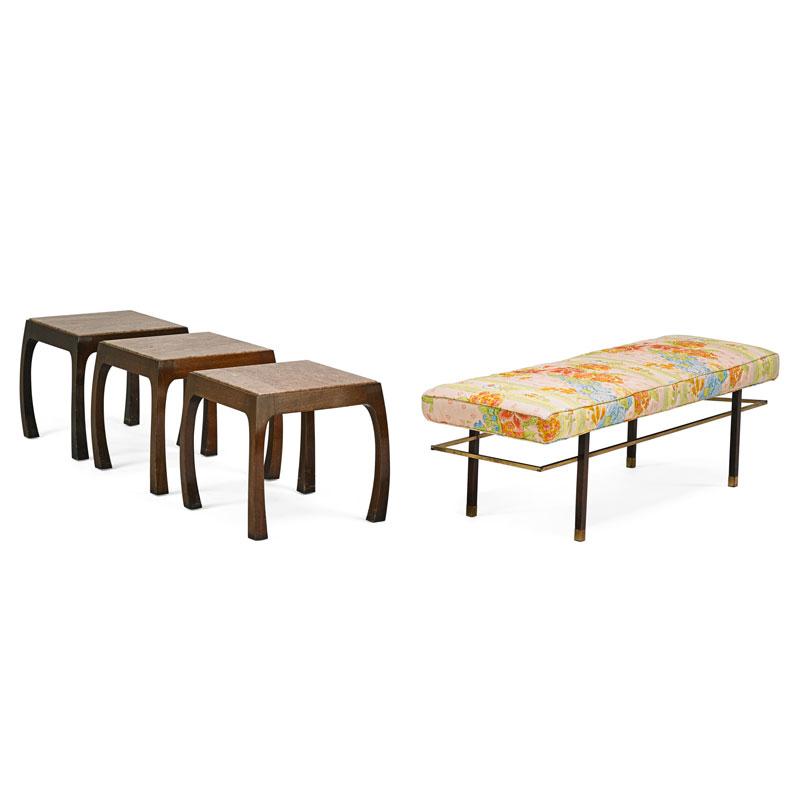 Appraisal: HARVEY PROBBER Bench and three side tables Condition Report Scuffs