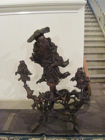 Appraisal: Large Chinese rootwood figural groupingApprox H in