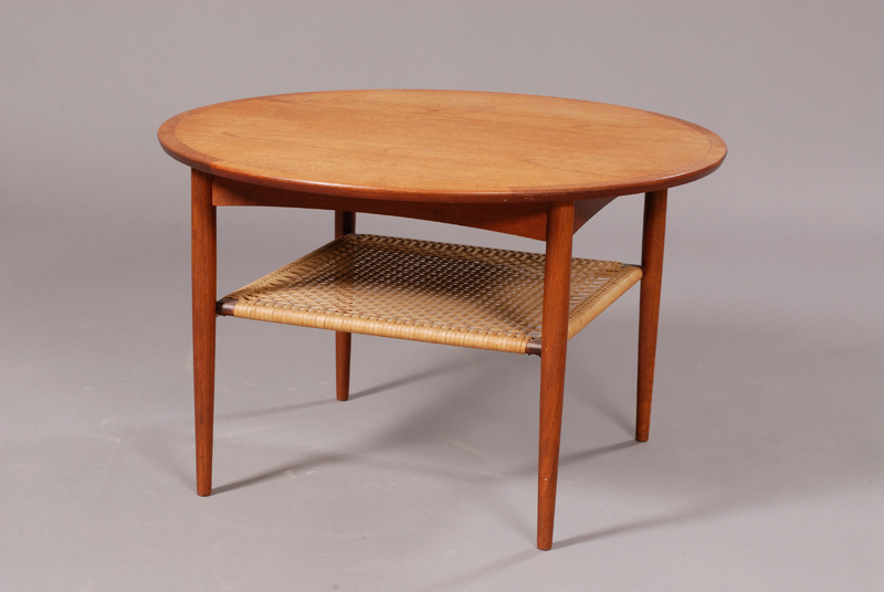 Appraisal: Mobelintarsia Coffee Table Teak and cane Mid- th century Denmark