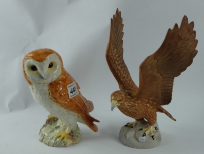 Appraisal: Beswick Golden Eagle and Barn Owl chip to tail