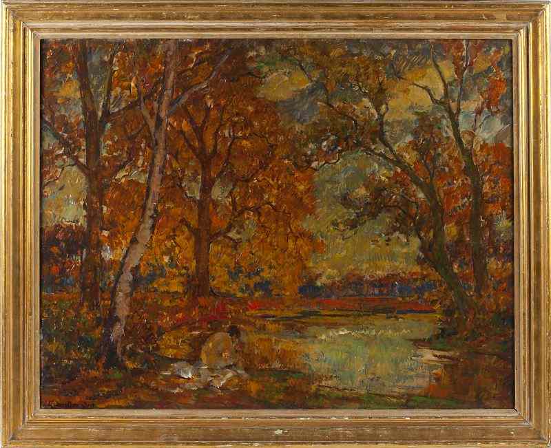 Appraisal: Alphonse van Beurden - Landscapeoil on canvas signed at lower