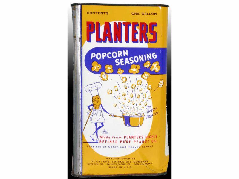 Appraisal: s Planters Popcorn Seasoning Full -Gallon Oil Description '' H