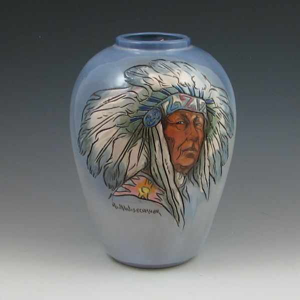 Appraisal: Rick Wisecarver Native American Indian vase with chief in full