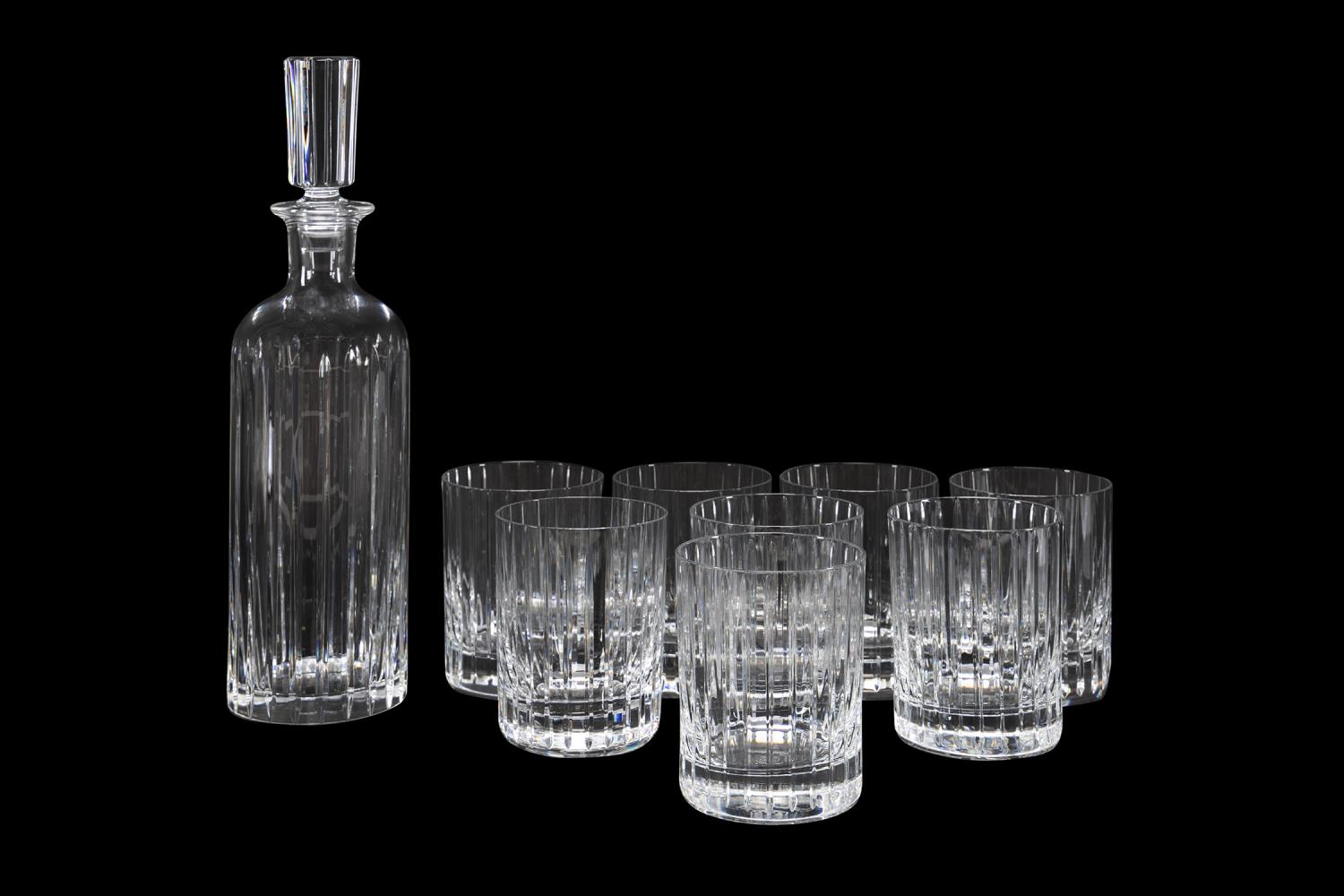 Appraisal: BACCARAT HARMONY DECANTER DBL OLD FASHIONEDS Nine piece grouping of