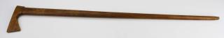 Appraisal: carved wooden cane w tomahawk head length carved wooden cane