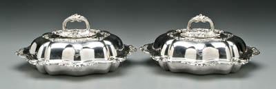 Appraisal: Pair plated entr e servers oval with floral borders and