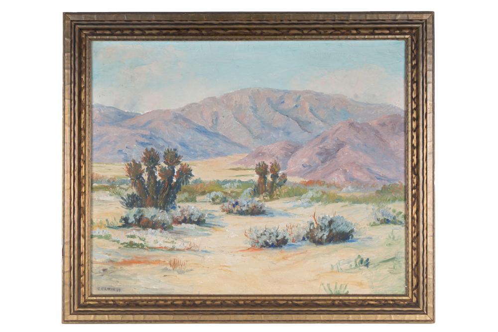 Appraisal: TH CENTURY DESERT LANDSCAPEoil on canvas signed and dated lower