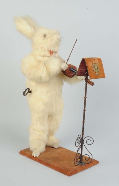 Appraisal: European Clockwork Rabbit Violin Automation Fabulous looking early toy Unmarked