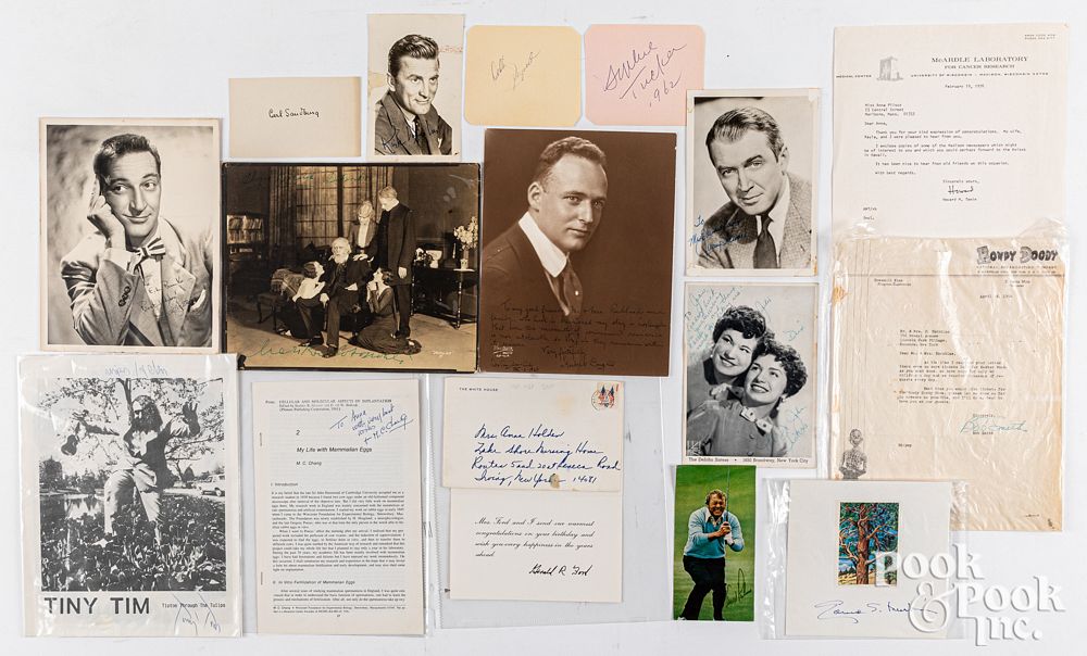 Appraisal: Group of autographs Group of autographs to include Carl Sandburg