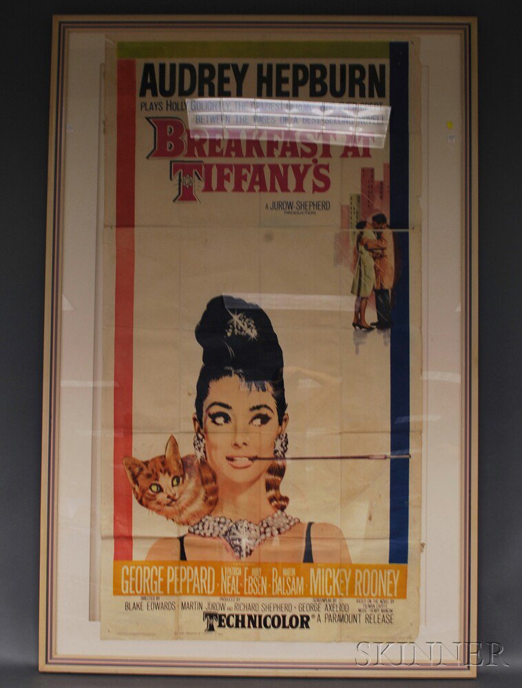 Appraisal: Framed Breakfast at Tiffany's Lithograph Poster Paramount Pictures Corporation three-sheet