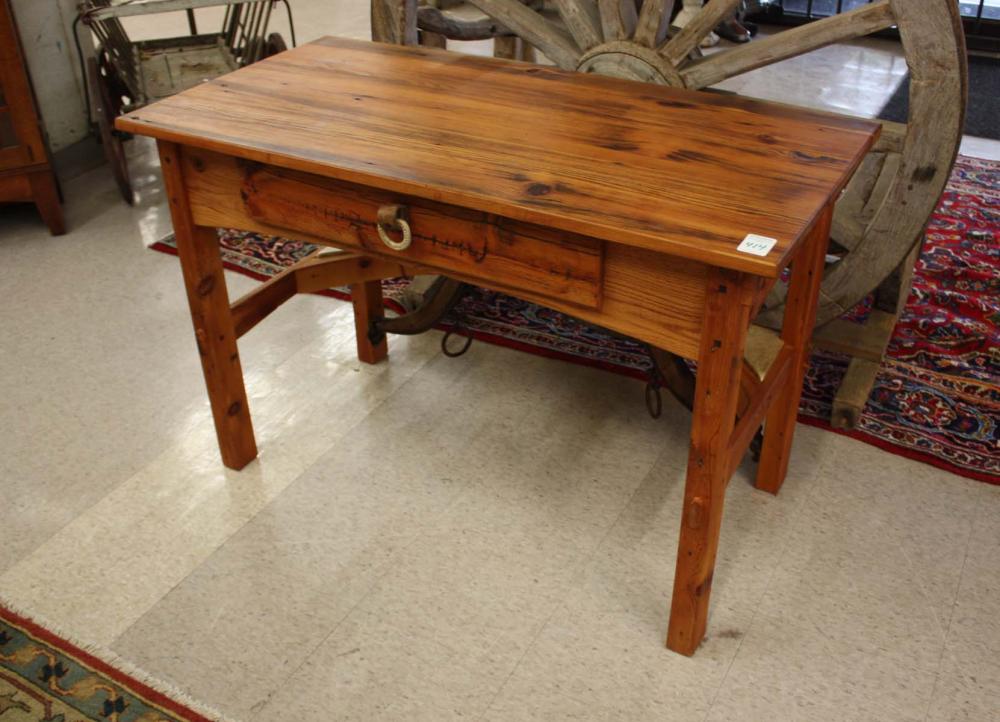 Appraisal: RUSTIC WESTERN STYLE PINE CONSOLE TABLE having a rectangular pine