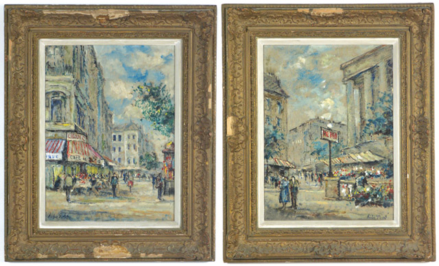 Appraisal: ANDRE PICOT PAIR OILS ON CANVAS PANELS French - Pair