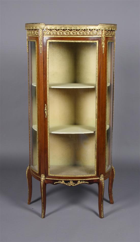 Appraisal: A Louis XVI Style Vitrine Cabinet with Marble Top Height