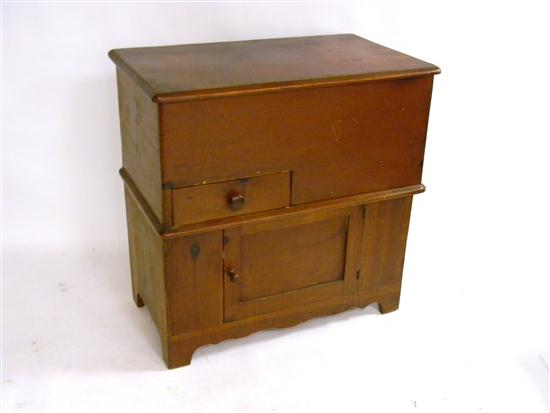 Appraisal: th C pine comode hinged lid with small left side