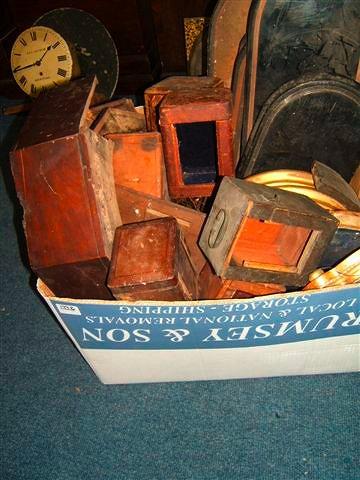 Appraisal: A box lot of miscellany including six leather carriage clock