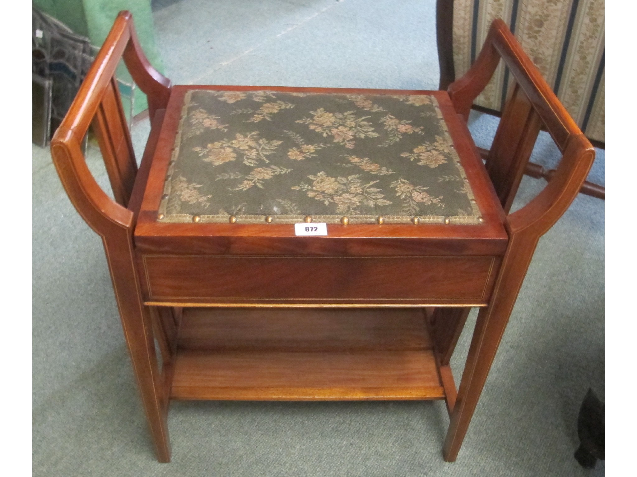 Appraisal: R W Pentland mahogany piano stool