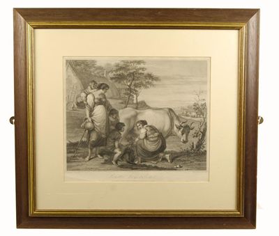 Appraisal: After F Zuccarelli 'Rustic benevolence' an engraving by N Schiavonetti