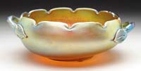 Appraisal: STEUBEN AURENE CENTERBOWL Large gold Aurene bowl with purple and