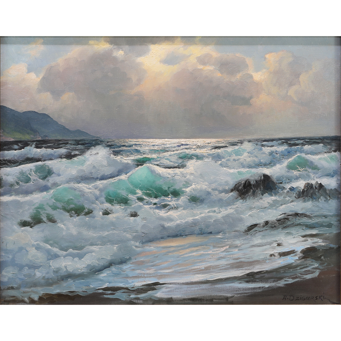 Appraisal: PAINTING ALEXANDER DZIGURSKI Alexander Dzigurski American - Waves Crashing on