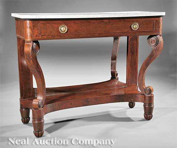 Appraisal: An American Late Classical Mahogany Pier Table th c in