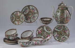 Appraisal: Fifteen piece Rose Medallion assembled tea set comprising ovoid tea