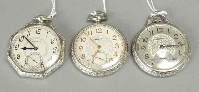 Appraisal: THREE AMERICAN WALTHAM OPENFACE POCKET WATCHES model size jewels c