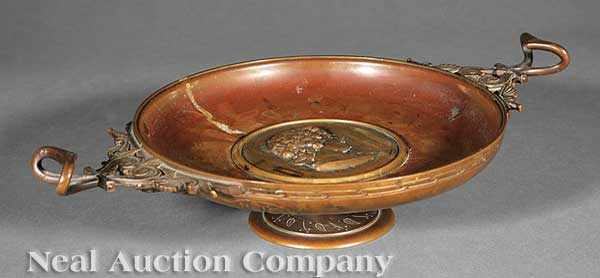 Appraisal: A Napoleon III Patinated Bronze Tazza c after a design