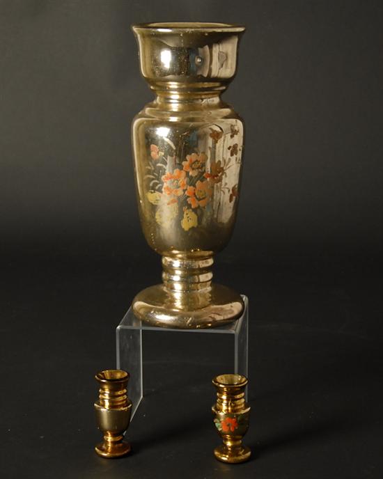 Appraisal: Three th C Mercury Glass Vases a tall siver one