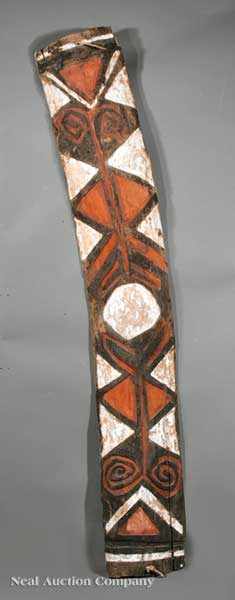 Appraisal: A Telefomin Carved and Painted Wood House Board Papua New