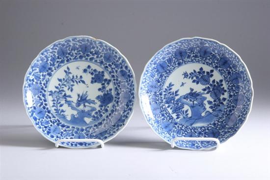 Appraisal: TWO CHINESE BLUE AND WHITE PORCELAIN PLATES Kangxi period Imitating