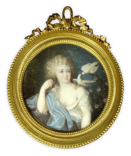 Appraisal: A late th century portrait miniature After Pierre-Adolphe Hall of