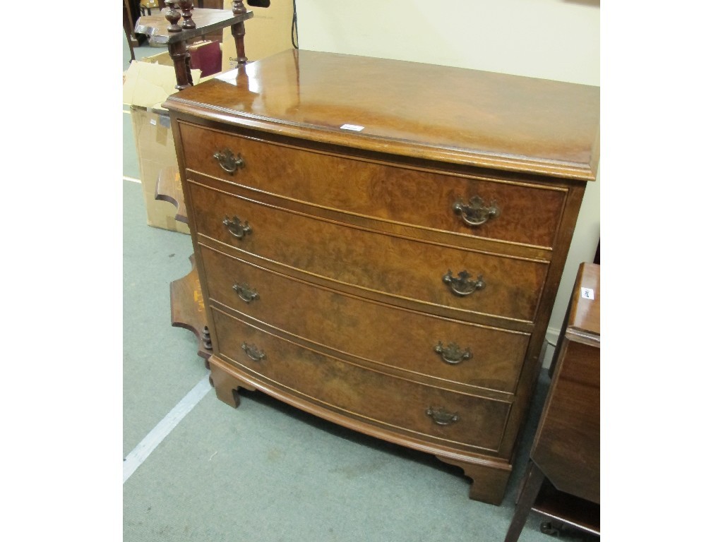 Appraisal: Reproduction Georgian style walnut chest of drawers