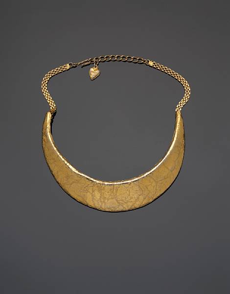 Appraisal: RAND AYN Gold-plated Egyptian revival style choker by Frederick Mosell