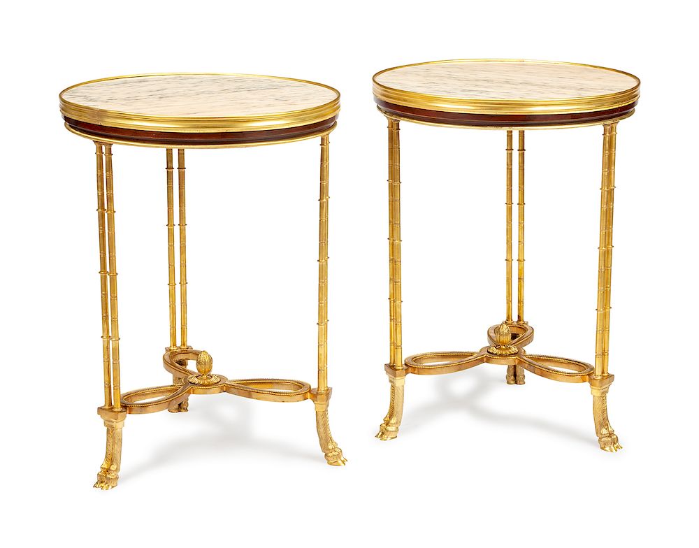 Appraisal: A Pair of French Neoclassical Style Gilt Metal and Marble