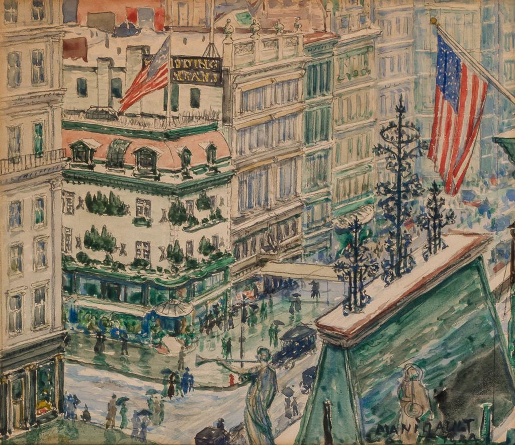 Appraisal: EDWARD MIDDLETON MANIGAULT American - th Avenue watercolor on paper