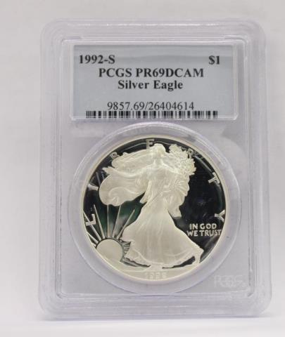 Appraisal: One PCGS Slabbed Silver Eagle PR DCAM -S