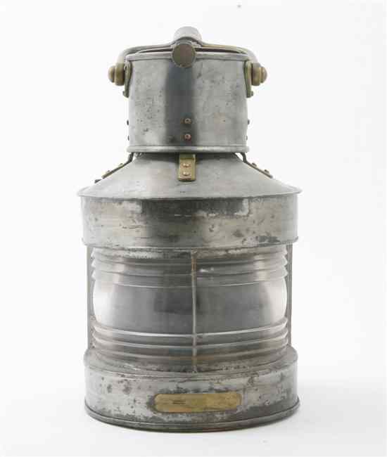 Appraisal: An English Brass and Tin Ship's Lantern Birmingham Engineering Company