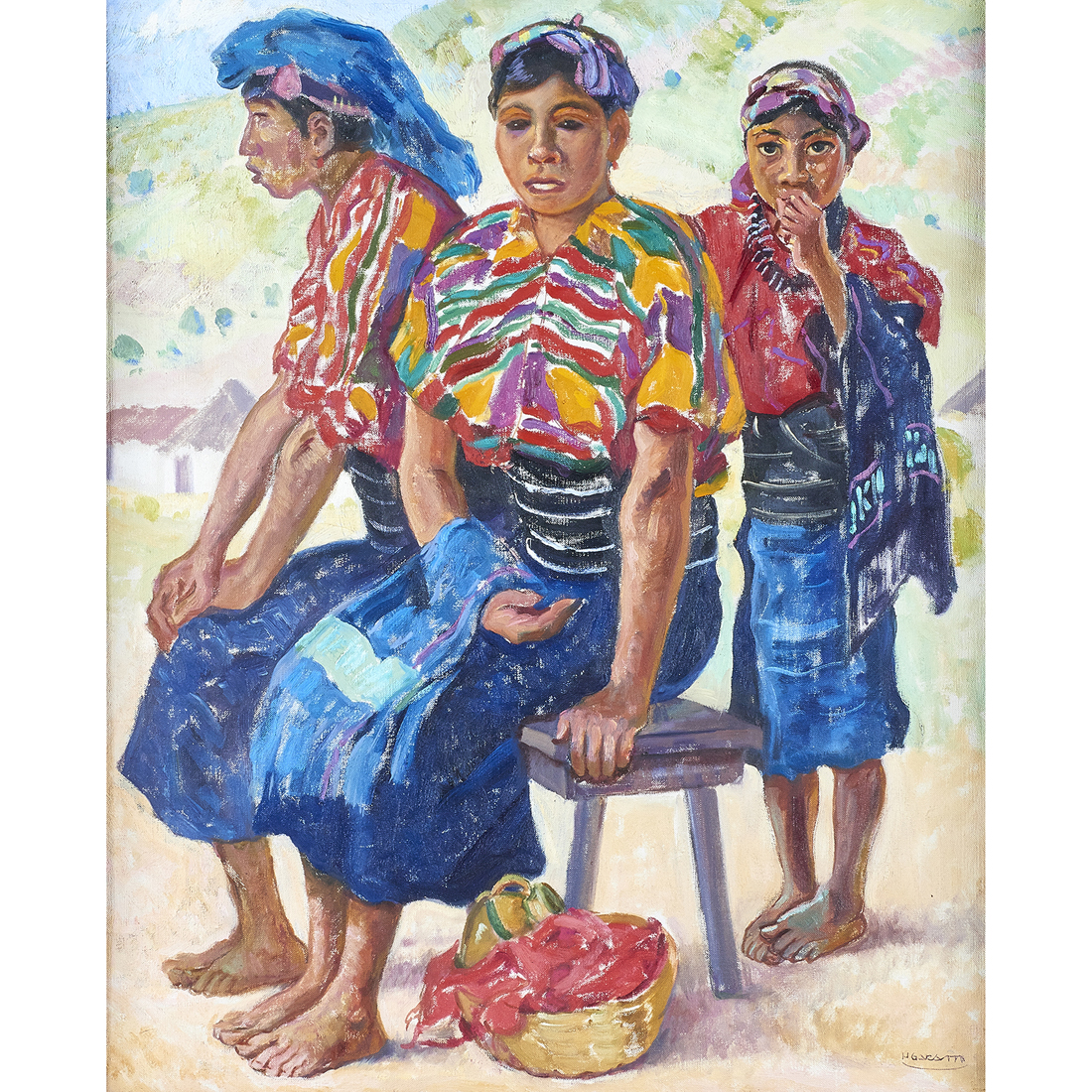 Appraisal: PAINTING HUMBERTO GARAVITO Humberto Garavito Guatemalan - Three Women oil