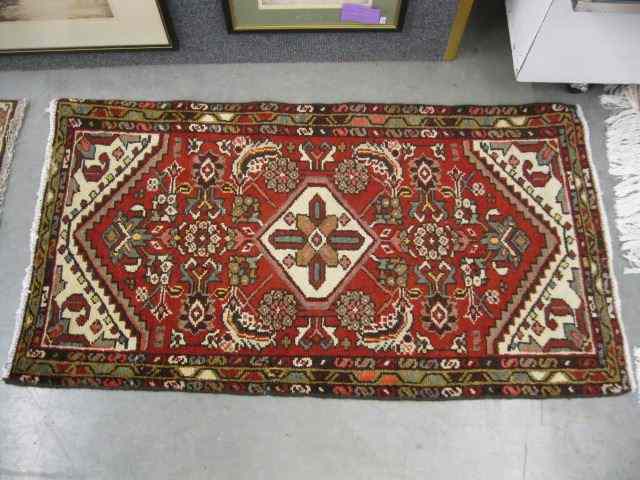 Appraisal: Hamadan Persian Handmade Rug geometrics stylized florals nice coloring ''