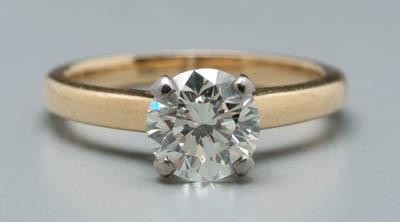 Appraisal: Lady's diamond solitaire ring round brilliant-cut diamond estimated weight ct