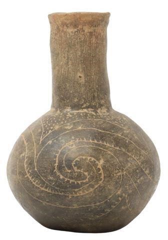 Appraisal: Native American Means engraved pottery bottle Caddo Culture Clark County