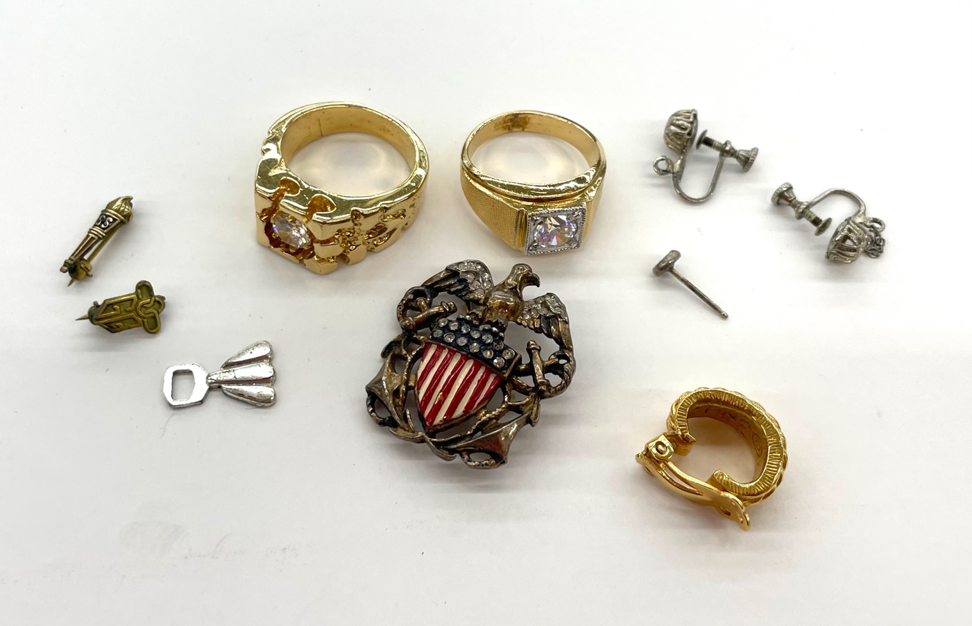 Appraisal: Box Costume Jewelry Mens Rings Etc